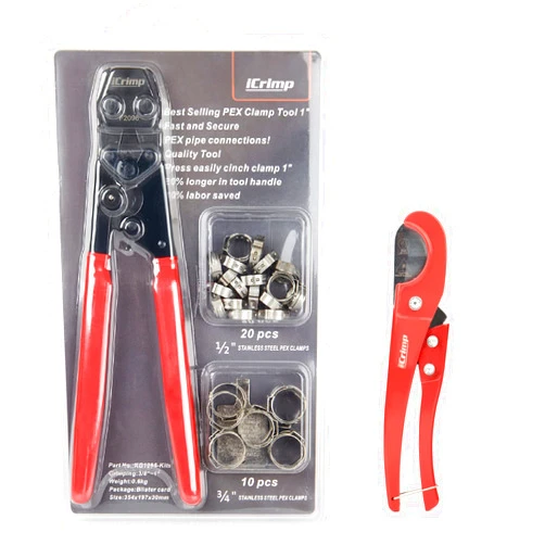 IWISS iCrimp PEX TUBING Cutter & KG-1096 F2098 Clamp Cinch Tool Kit Bundle