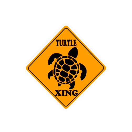 Lichangyu111 Turtles Xing Sign, Turtle Crossing Warning Attention Slow Down Metal Tin Signs 12 X 12 Inches