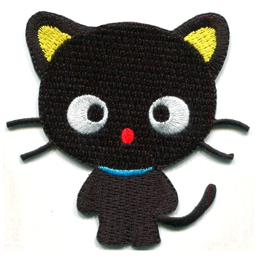 TKPatch Cute Black cat Kitten Kitty Embroidered Applique Iron-on Patch