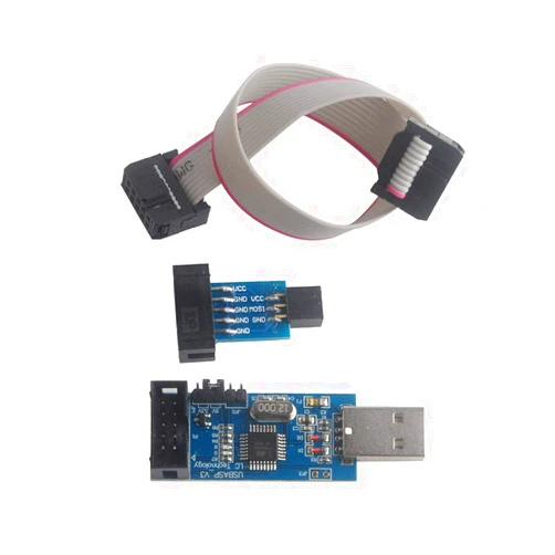 Geekstory for ATMEL 51 AVR USB ISP ASP Microcontroller Programmer Downloader with Cable + 10Pin to 6Pin Adapter Board for Ender 3 or Ender 3 Pro