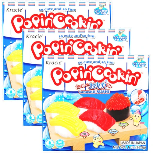 Kracie Popin' Cookin' Diy Candy for Kids, Sushi Kit, 1 Ounce (Pack of 3)