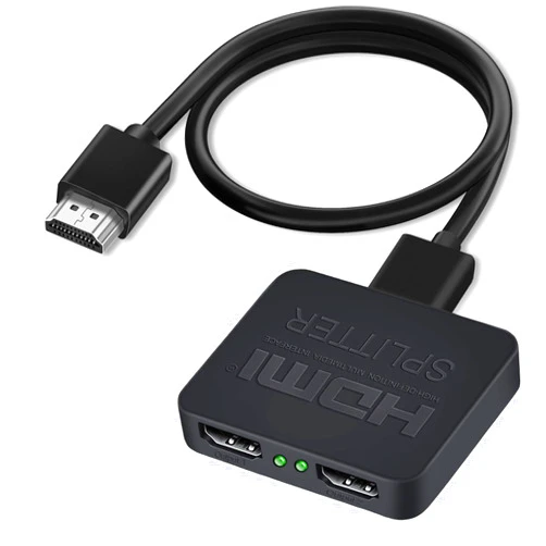 HRIOEKAX 4K HDMI Splitter 1 to 2 HDMI Adapter, HDMI Male to Dual HDMI Female Splitter Support Two TVs at The Same Time, for HDTV 3D LED LCD etc, HDMI 1 in 2 Out 1080P@60HZ Splitter