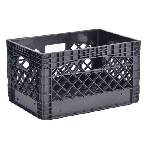 SxlCAY 24QT Plastic Heavy-Duty Milk Crate, Black