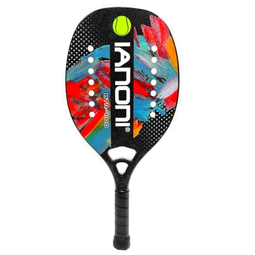 Ianoni Beach Tennis Racket,Carbon Fiber Grit Face with EVA Memory Foam Core Beach Tennis Racket