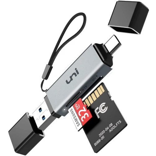 uni SD Card Reader, High-Speed USB C to Micro SD Card Adapter USB 3.0 Dual Slots, Memory Card Reader for SD/Micro SD/SDHC/SDXC/MMC, Compatible with MacBook Pro/Air, Chromebook, Android Galaxy