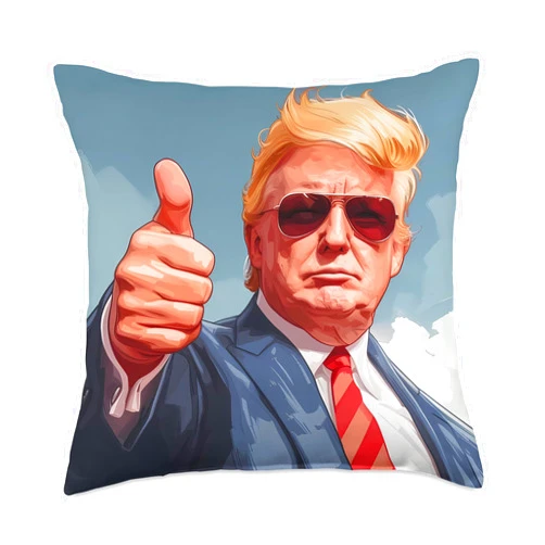 Trump Leaders Gaze Thumbs Up Throw Pillow