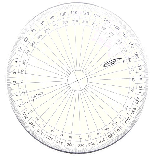 Graphoplex GX110D Full Circle Protractor Clear