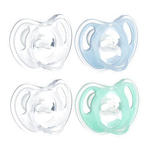 Tommee Tippee Ultra-Light Silicone Pacifier, Symmetrical One-Piece Design, BPA-Free Silicone Binkies, 0-6m, 4-Count