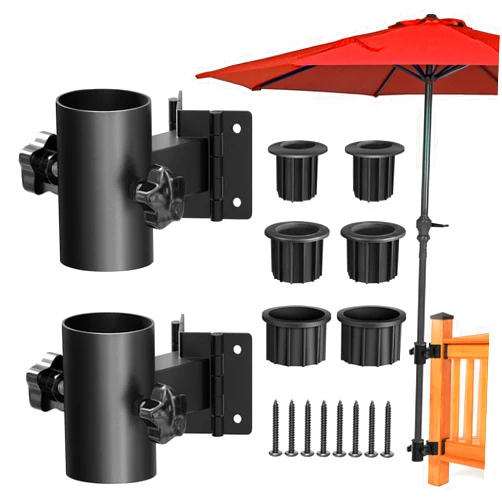 Walrkaur Stainless Steel Umbrella Deck Mount, Heavy Duty Patio Umbrella Holder, (Fits Umbrellas up to 2
