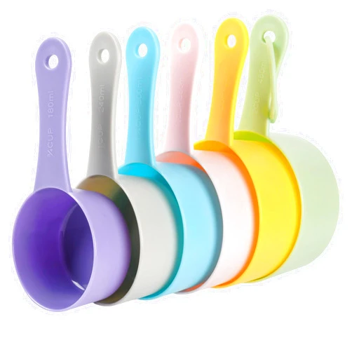 Smithcraft Measuring Cups Set 6, Colorful Plastic Measuring Cup Set, Big Size Metric & US Measure Cups, Cute Dry Measurement Cups for Kitchen & Baking, Cooking Measure Cup with 3/4 & 2 Cup