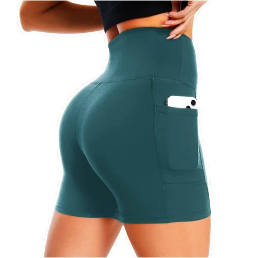 NEW YOUNG Biker Shorts with Pockets for Women High Waisted Tummy Control-5/8 Womens Bike Shorts for Workout Yoga
