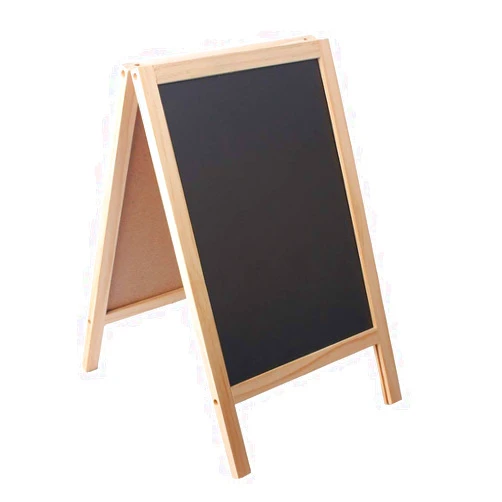 BangQiao Freestanding Wooden A Frame Double Sided Chalkboard for Tabletop Menu Board, Wedding Message Sign