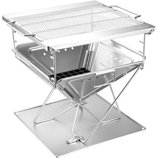 Camping moon Campingmoon BBQ Grill Fire Pit Foldable Stainless Steel - Extra Large MT-055