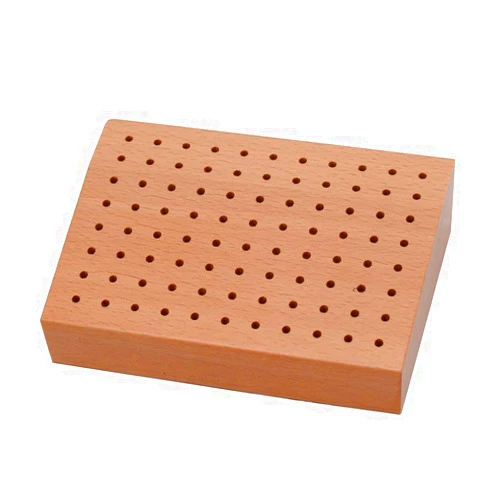 MoMo_moom Wooden Bur Stand Holder, Rotary tool bit holder Organizer, Tools Storage Handy Block With 88 Holes, 5-4/5 by 4 Inches