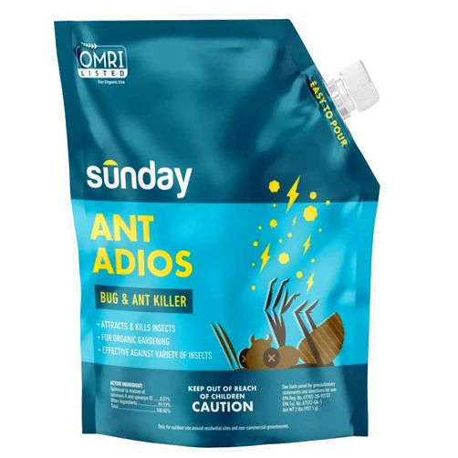 Sunday Ant Adios - Insect & Ant Killer - Outdoor Ant Killer Uses Spinosad to Eliminate Ants, Earwigs, Cutworms, & More - for Organic Gardening - Treats 4,000 sq ft - Results in 3-14 Days - 2lbs