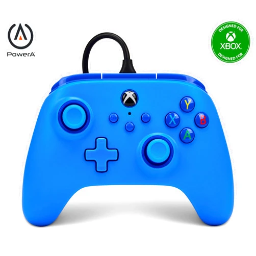PowerA Wired Controller for Xbox Series X|S - Blue, Gamepad,Video Game/Gaming Controller, Works with Xbox One, Officially Licensed