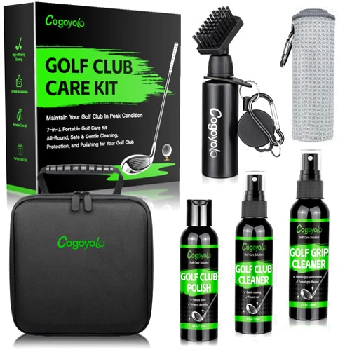 Cogoyolo Pro Golf Club Care Kit with Golf Club Cleaner,Polish,Brush,Grip Cleaner,Golf Club Cleaning Kit Golf Accessories for Men, Golf Gifts for Golfers