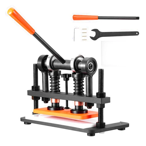 VEVOR Leather Cutting Machine, 26 x 12mm Embossing Plate Manual Die Cutter, 0.47 in Pressure Stroke Leather Embossing Machine, Dual Guide Shafts Die Cut Machine for Various of Materials
