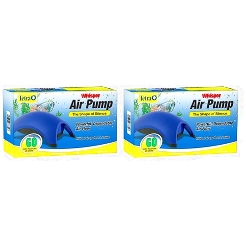 Tetra Whisper Air Pump 40 to 60 Gallons, for Aquariums, Powerful Airflow, Non-UL Listed,Blue (Pack of 2)