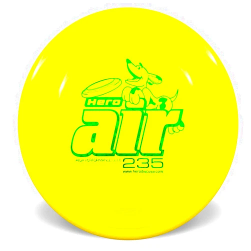 Hero Disc USA Hero Air 235 Dog Frisbee, Outdoor Dog Toy and Pet Frisbee, Lightweight Dog Flying Disc (Yellow)