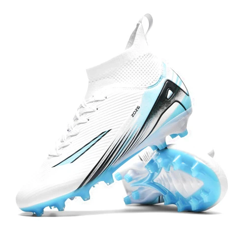 Kikaluo Men's High Top Soccer Shoes AG Long Spikes Men's and Women's High-Top Students Game Sports Training Soccer Cleats Shoes