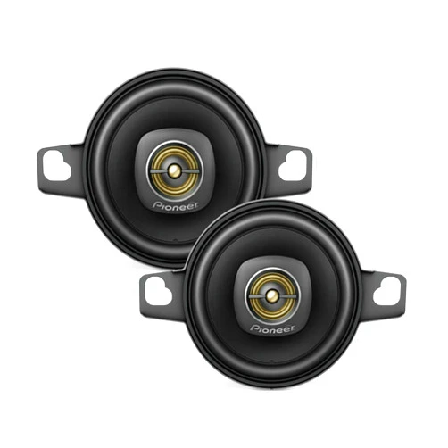 Pioneer TS-A709, 2-Way Coaxial Car Audio Speakers, Full Range, Clear Sound Quality, Easy Installation and Enhanced Bass Response, Black and Gold Colored 2.75” Round Speakers