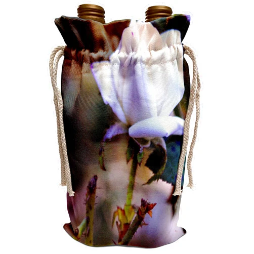 3dRose WhiteOak Photography Floral Prints - A white rosewith thorns - Wine Bag (wbg_77169_1)