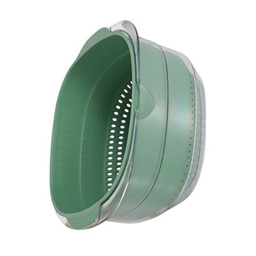 ARTSEWPLY Plastic Colander Vegetable and Fruit Washing Basket, Sturdy Green Mesh Strainer Bowl for Kitchen Food Draining and Washing