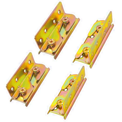 Antfly Bed Rail Brackets, Bed Rail Fittings, Heavy Duty Non-Mortise, Bed Frame Bed Post Double Hook Slot Bracket, Set of 4