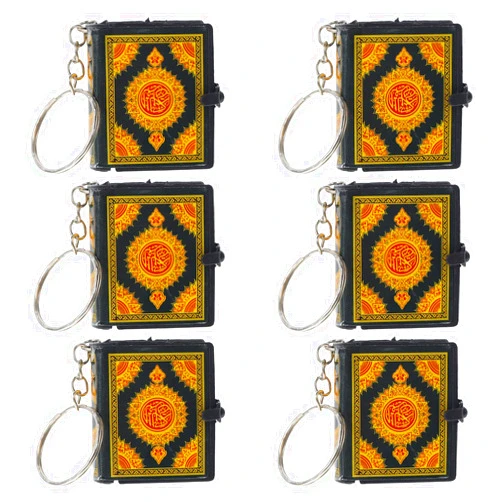 FOMIYES 6pcs Mini Quran Keychains Keyring Pendants Islamic Car Mirror Hanging Ornament Muslim Gift Wallet Keychain Accessories