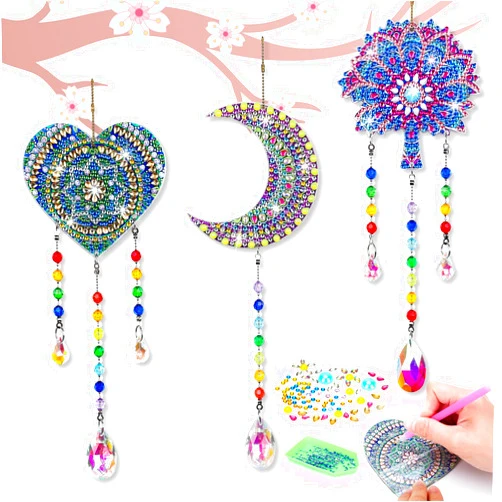Tateangnik Girls Boys Gifts Age 5-12: Wind Chimes Diamond Painting Art Kits for Kids, Diamond Gem Art Toys for 4-8-12 Year Old Girls Boys Teens Gifts, Arts and Crafts for Girl Boy Ages 6-8 8-12