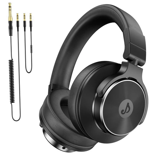 Rumoon Wired Over Ear Headphones, Studio Monitor & Mixing DJ Headphones with 50mm Neodymium Drivers and 1/4 to 3.5mm Jack for Guitar AMP Podcast Piano Keyboard (Black)