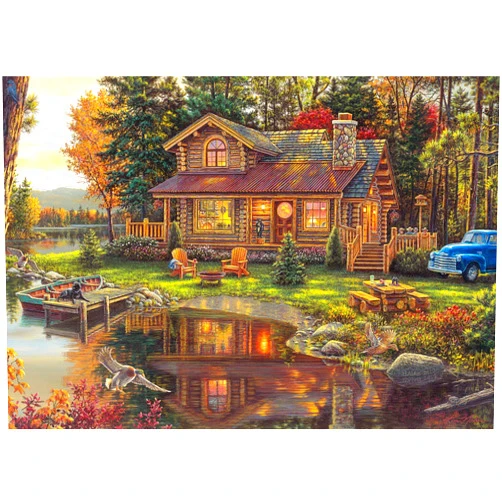 Cnmd Buffalo Games - Kim Norlien - Peace Like a River - 300 LARGE Piece Jigsaw Puzzle with Hidden Images,Multicolor