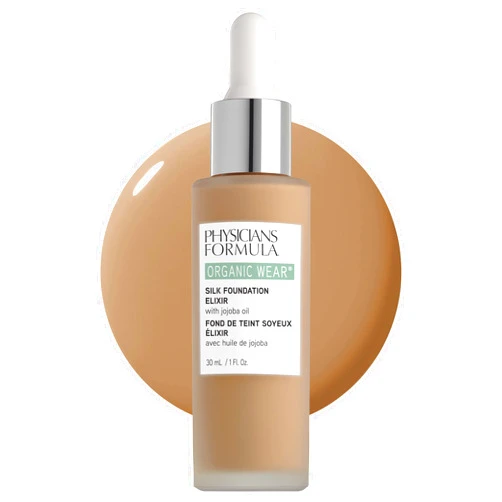 Physicians Formula Organic Wear All Natural Liquid Foundation Elixir Medium, Full Coverage | Dermatologist Tested, Clinicially Tested