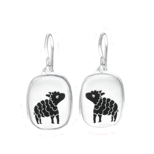 Mark Poulin Black Sheep Earrings - Sterling Silver Dangle Earrings for Rebels, Outsiders and Free Thinkers