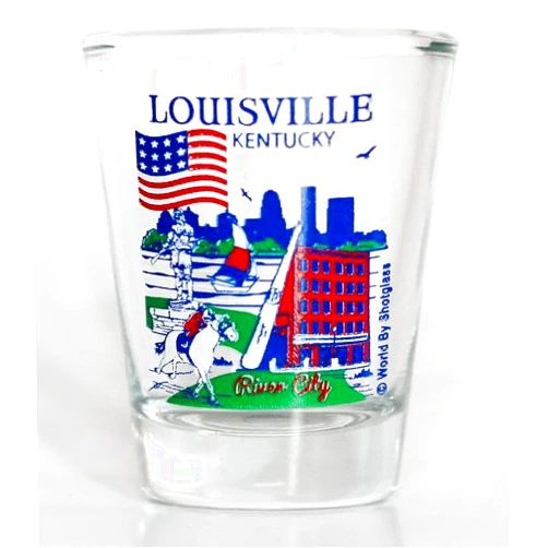 World By Shotglass Louisville Kentucky Great American Cities Collection Shot Glass