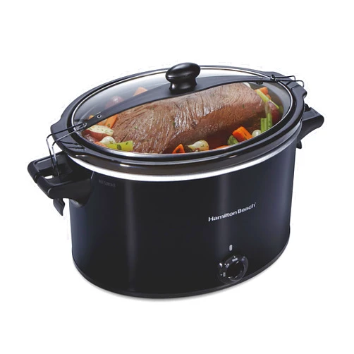 Hamilton Beach Slow Cooker, Extra Large 10 Quart, Stay or Go Portable With Lid Lock, Dishwasher Safe Crock, Black (33195)