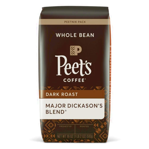 Peet's Coffee Dark Roast Whole Bean Coffee, Major Dickason's Blend, Whole Bean, 18 Ounce Major Dickason's 18 Ounce (Pack of 1)Whole Bean