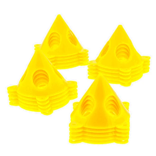 U.S. Art Supply Yellow Cone Canvas and Cabinet Door Risers - Acrylic and Epoxy Pouring Paint Canvas Support Stands (Pack of 50) Great to get Your Canvas or Cabinet Doors Pyramid Triangle Risers
