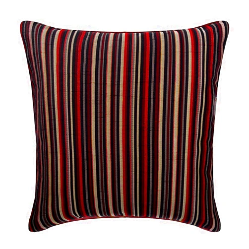 The HomeCentric Pillow Case Zipper, Decorative Pillow Cover, 14x14 inch (35x35 cm) Red Jacquard Fabric Pillowcase, Square Stripe Pattern Throw Pillows Cover, Modern Easter - Striped Right