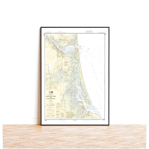 MG Global Wrapped Gift | Nautical Chart Poster Newburyport Harbor & Plum Island Sound 2009 Massachusetts Harbors 213 | 11x17 12x18 16x24 24x36 Historical Unframed Print Wall Art | Vintage Decor