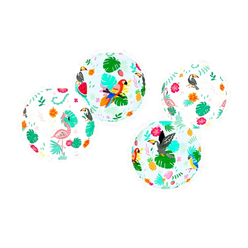 Cadpkler 4PCS Hawaiian Party Paper Lanterns - Jungle Tropical Flamingo Theme Bohemian Paper Lantern Hangings - Perfect for Birthday Parties, Holiday Decorations, Family Gatherings, Weddings and More