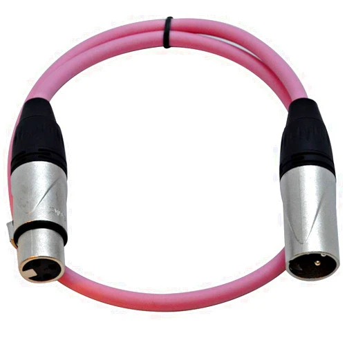Seismic Audio - SAXLX-2Pink - 2 Foot Pink XLR Patch Cable Mic Cord - 3 Pin XLR Male to XLR Female Microphone Cables - 2'