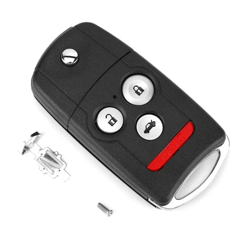 Aramox Key Fob Case, 3+1 Button Car Keyless Remote Flip Key Fob Case Cover Shell Fit for TL