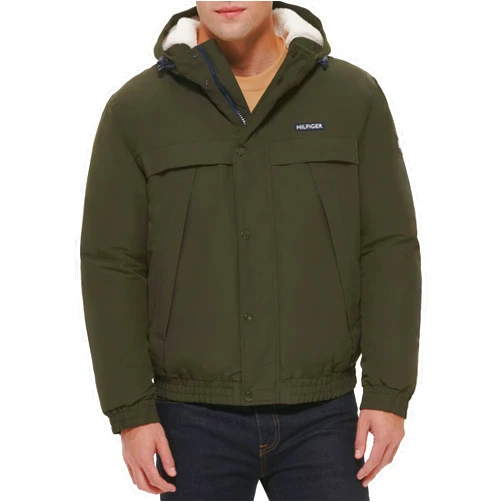 Tommy Hilfiger Men's Arctic Cloth Sherpa Lined Snorkel Jacket