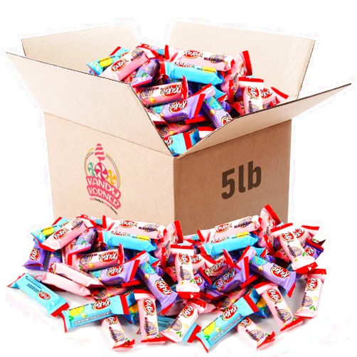 Kandy Korner Kit Kat Easter Candy - Bulk Bag of Individually Wrapped KitKat Easter Chocolate Bars for Easter Basket Stuffers, Party Favors, Birthdays, and More - Melt-in-Your-Mouth Mini Kit Kats Chocolate Pack (5 Lb, Chocolate Bars)