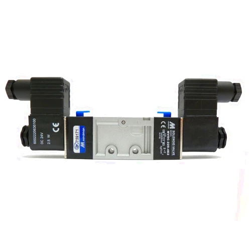 Mindman MVSC-220-4E2-DC24-NPT Solenoid Valve, Body ported Type, 1/4 Port Size NPT, 4 Way, Double Solenoid, DC24V, DIN Connector
