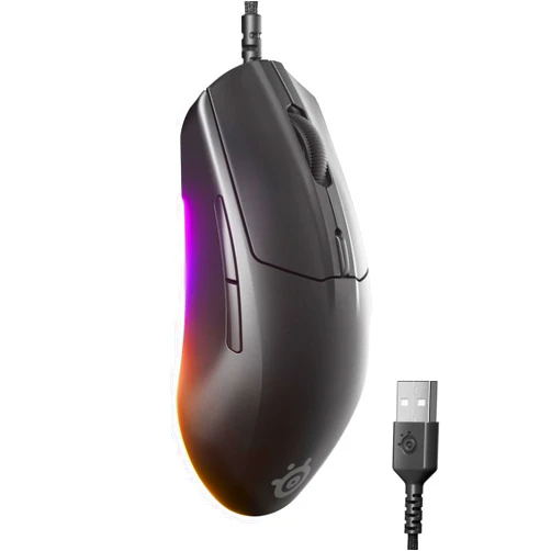 SteelSeries Rival 3 Gen 2 Gaming Mouse — 8500 DPI TrueMove Core Optical Sensor — 60 Million Click Durability — Low Latency — 77g Lightweight — 100% PTFE Feet — RGB — Black