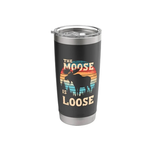 Moose Nature Design THE Moose IS LOOSE Moose Nature Stainless Steel Insulated Tumbler