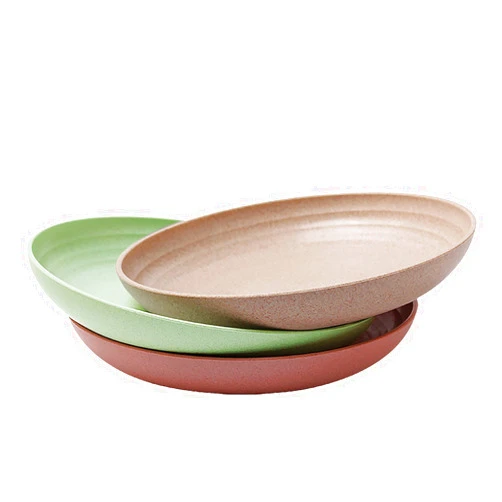 ITavah 3 Pack Lightweight Wheat Straw Plates 7.87”, iTavah Unbreakable Kids Plates Set, Non-toxin Healthy Eco-friendly Dishes, Dinner Plates Dishwasher Safe Microwave Safe Tableware Dinnerware
